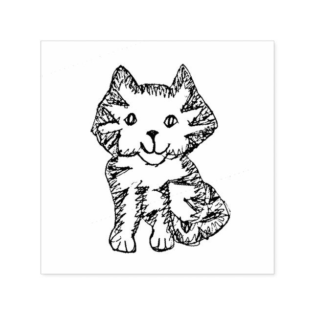 Auto Entintado Carimbo de borracha de gato (Design)