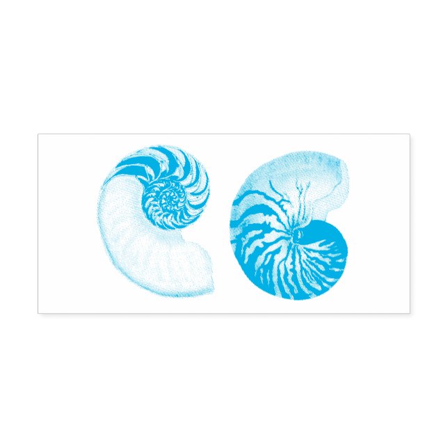 AUTO ENTINTADO CARIMBO DE BORRACHA DE NAUTILUS SEASHELL (Design)