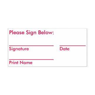 Auto Entintado Carimbo de Borracha de Pedido de Assinatura Simple