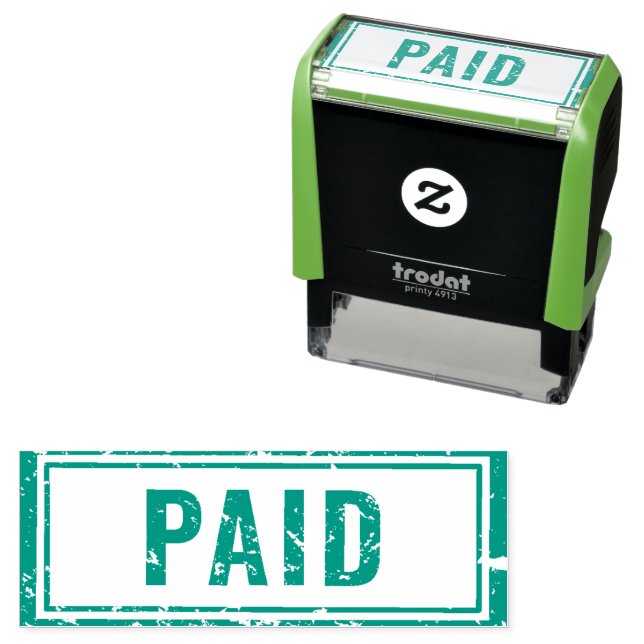 Auto Entintado Carimbo de borracha pago em azul (In Situ)