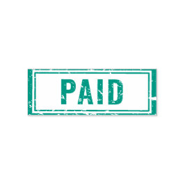 Auto Entintado Carimbo de borracha pago em azul