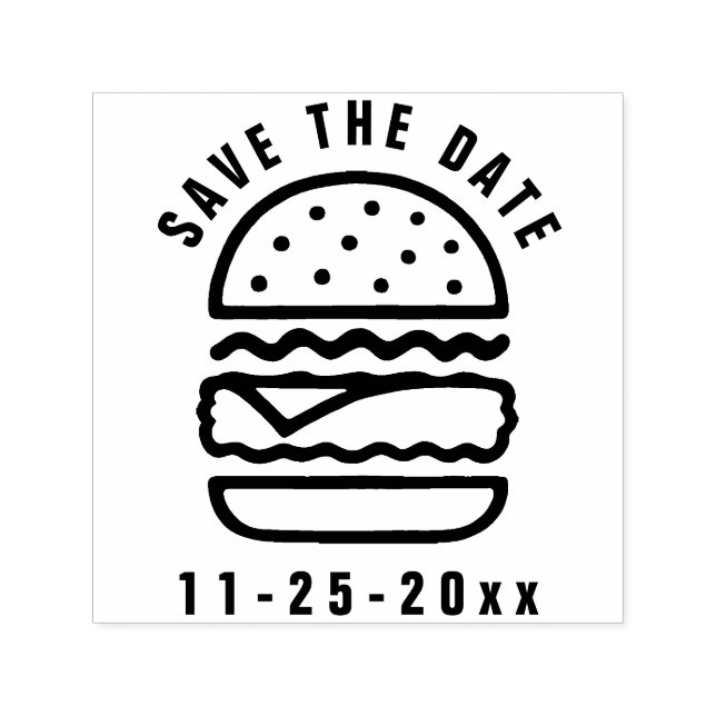Auto Entintado Carimbo de Borracha Personalizada Burger (Design)