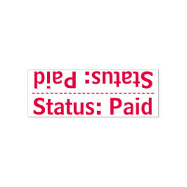 Auto Entintado Carimbo de Borracha Simples "Status: Pago"