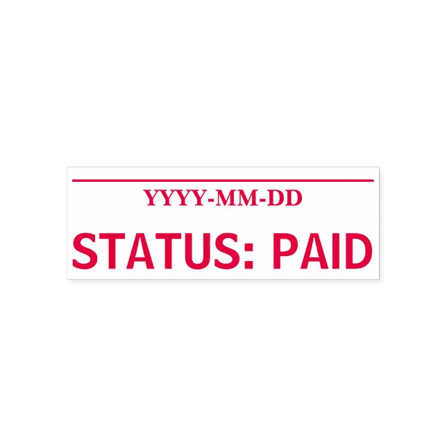 Auto Entintado Carimbo de borracha "STATUS: PAGO" (Design)