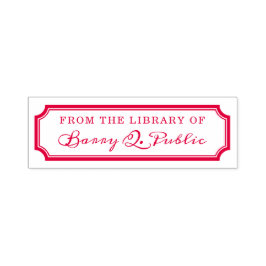 Auto Entintado Carimbo de Carimbo da Biblioteca de Borda Entalhad