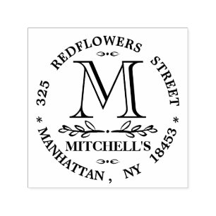 Auto Entintado Carimbo de Casamento do Monograma