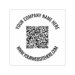 Auto Entintado Carimbo de código QR personalizado Seu nome e site
