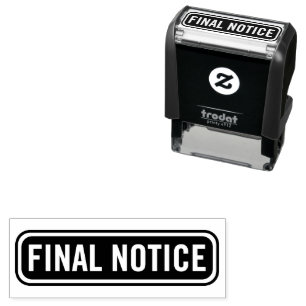 Auto Entintado Carimbo de Coletas de Aviso Final