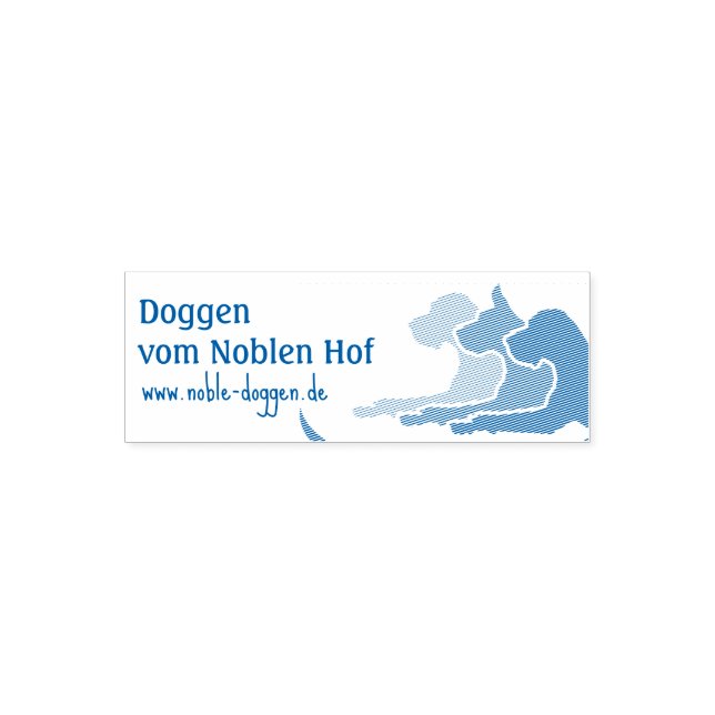 Auto Entintado Carimbo de Dogue com endereço web (Design)