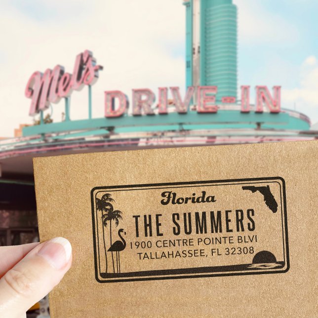 Auto Entintado Carimbo de Endereço de Devolução da Placa de Licen (Criador carregado)