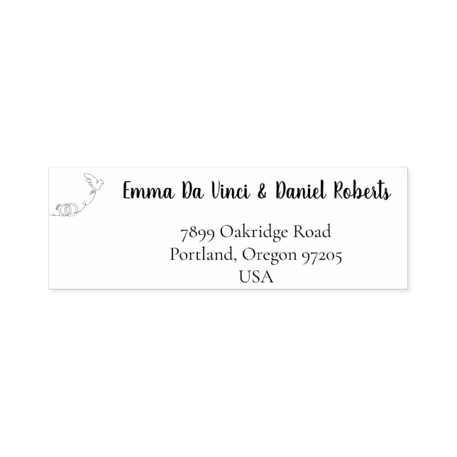 Auto Entintado Carimbo de Endereço de Devolução de Casamento com  (Design)