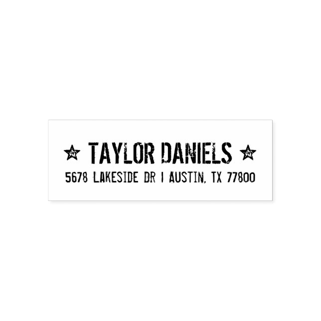 Auto Entintado Carimbo de Endereço de Devolução de Estrelas Russa (Design)