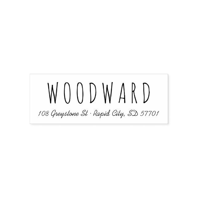 Auto Entintado Carimbo de Endereço de Devolução de Script de Letr (Design)