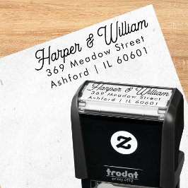 Auto Entintado Carimbo de Endereço de Envelope de Casamento Moder