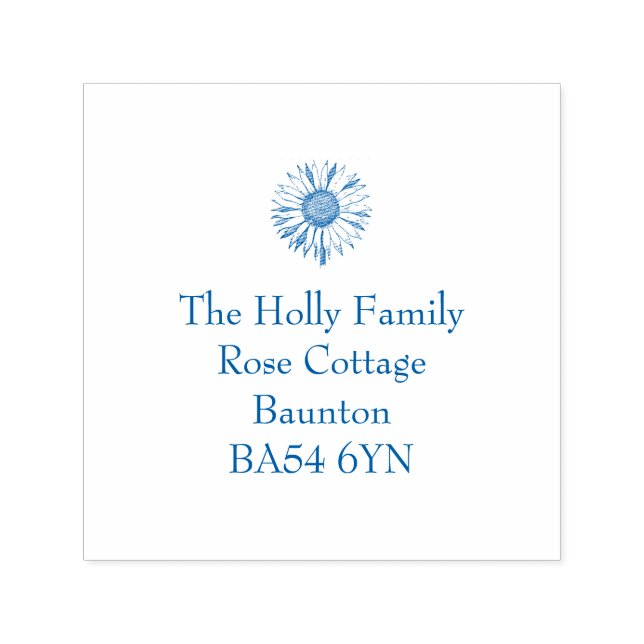 Auto Entintado Carimbo de Endereço de Girassol (Design)