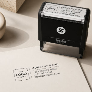 Auto Entintado Carimbo de Endereço de Retorno com Logotipo de Neg