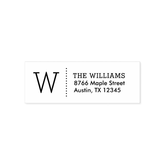 Auto Entintado Carimbo de Endereço de Retorno com Monograma Simpl (Design)