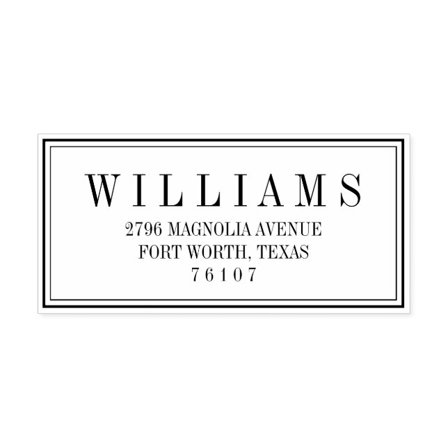 Auto Entintado Carimbo de Endereço de Retorno de Bloco Moderno (Design)