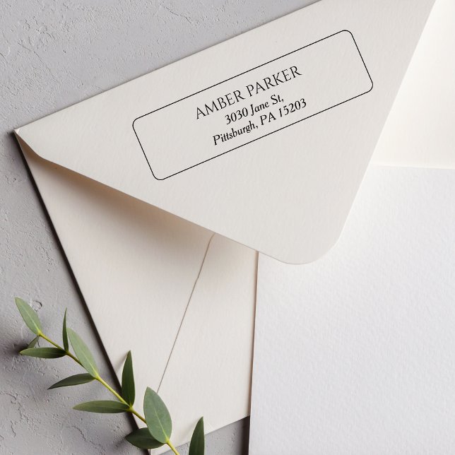 Auto Entintado Carimbo de Endereço de Retorno de Borda Simples (Criador carregado)