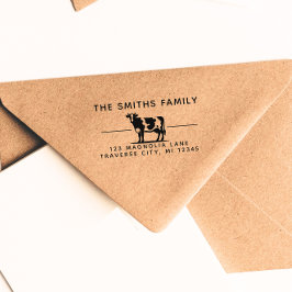 Auto Entintado Carimbo de endereço de retorno de vaca