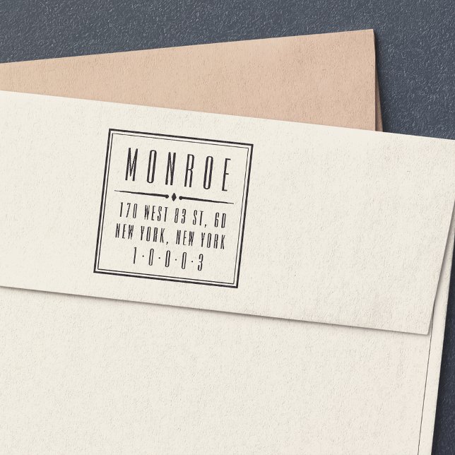 Auto Entintado Carimbo de Endereço de Retorno do Deco Empire (Criador carregado)