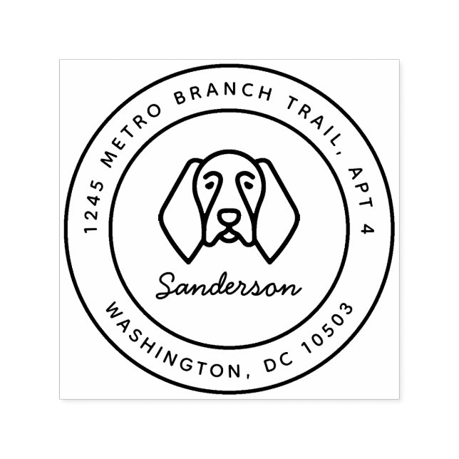 Auto Entintado Carimbo de Endereço de Retorno do Ponteiro de Baix (Design)