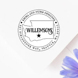 Auto Entintado Carimbo de Endereço de Washington