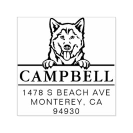 Auto Entintado Carimbo de Endereço Personalizado de Cão do Rouco 