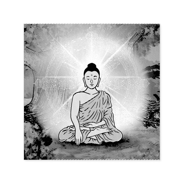 Auto Entintado Carimbo de Iluminação de Buda (Design)