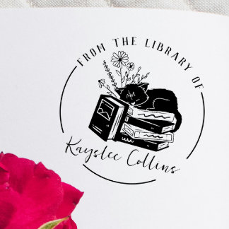 Auto Entintado Carimbo de Livro da Biblioteca de Borracha com Aut