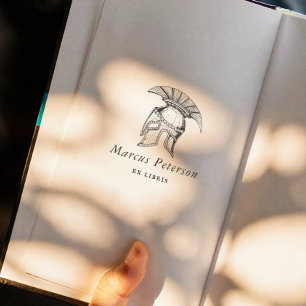 Auto Entintado Carimbo de Livro Ex Libris de Capacete de Centuriã