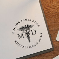 Carimbo de Médico com Símbolo do Caduceu