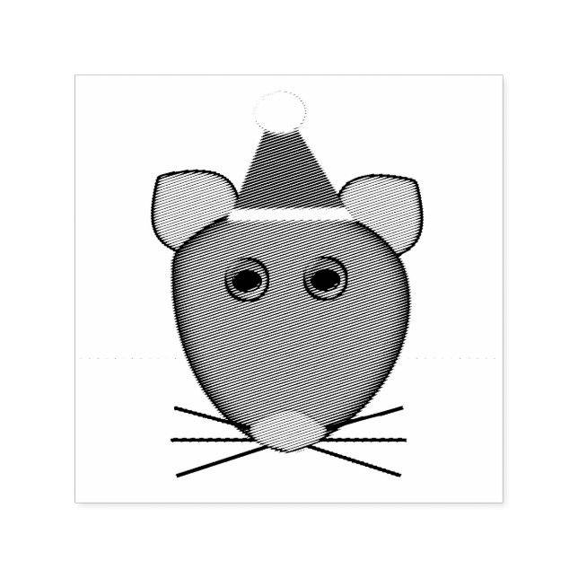Auto Entintado Carimbo de Mouse de Natal (Design)