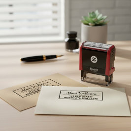 Auto Entintado Carimbo de Nome e Endereço de Retorno Minimalista 