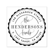 Carimbo de retorno de endereço da família de logot