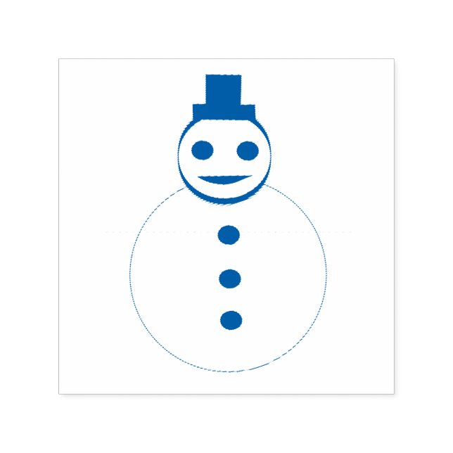 Auto Entintado Carimbo de Snowman de Natal Sorrindo (Design)