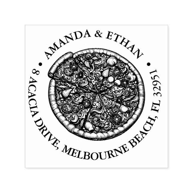 Auto Entintado Carimbo de Tema de Autoscolagem de Pizza Quente (Design)