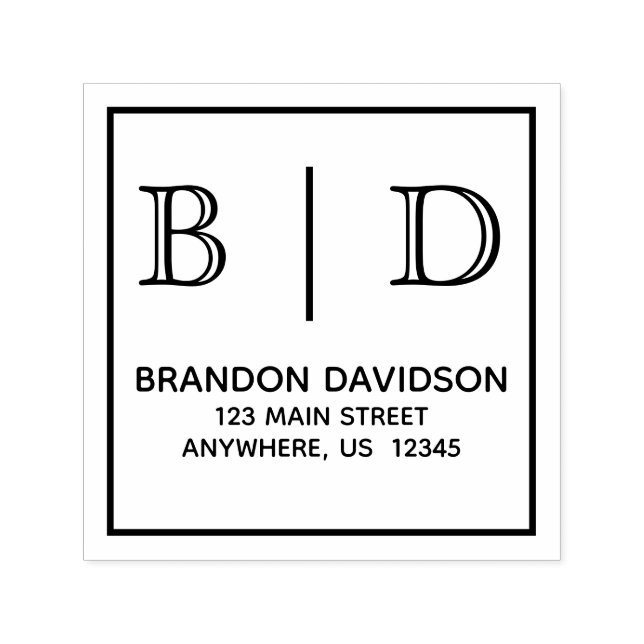 Auto Entintado Carimbo de Tinta Automática Monograma com Duas Let (Design)