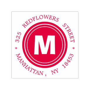 Auto Entintado Carimbo do endereço do monograma