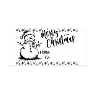 Auto Entintado Carimbo do Presente de Natal Bonito Snowman