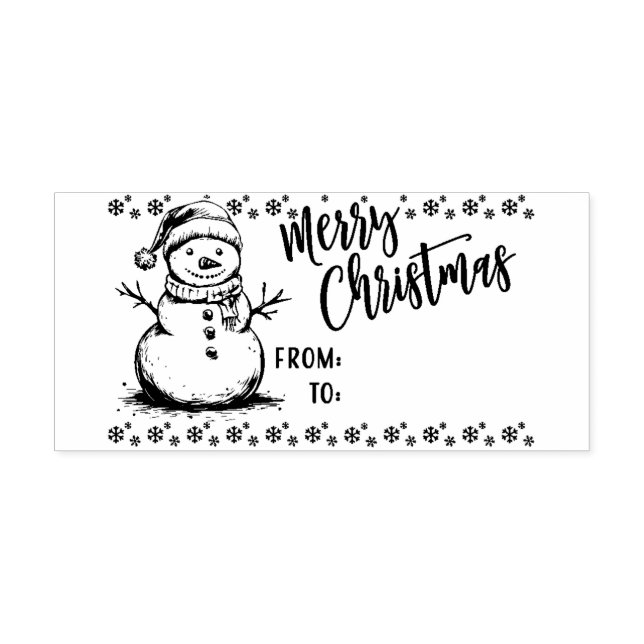 Auto Entintado Carimbo do Presente de Natal Bonito Snowman (Design)