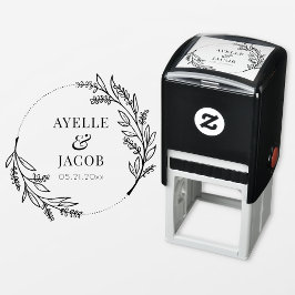 Auto Entintado Carimbo Floral Rustic Frame Monograma Bber Casamen