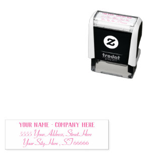 Auto Entintado Carimbo moderno com seu nome e endereço de retorn
