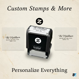 Auto Entintado Carimbo na moda Script Return Address Self-Inking