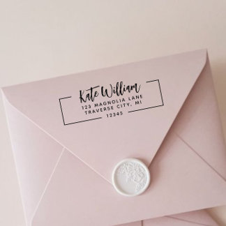 Auto Entintado Carimbo na moda Script Return Address Self-Inking