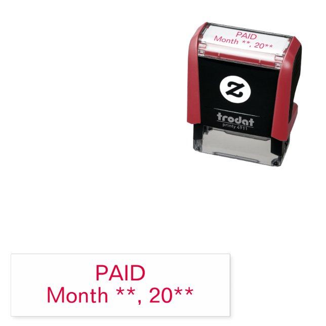 Auto Entintado Carimbo Pago com Autocolante com Linha de Data Per (In Situ)