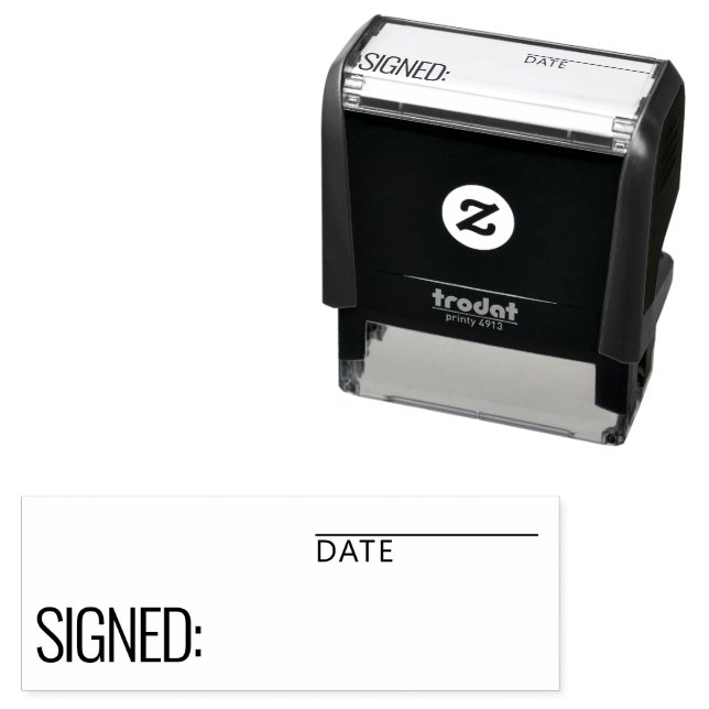 Auto Entintado Carimbo Personalizado de Assinatura e Data (In Situ)