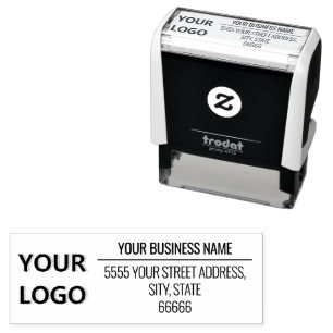 Auto Entintado Carimbo Personalizado de Endereço de Logotipo Per