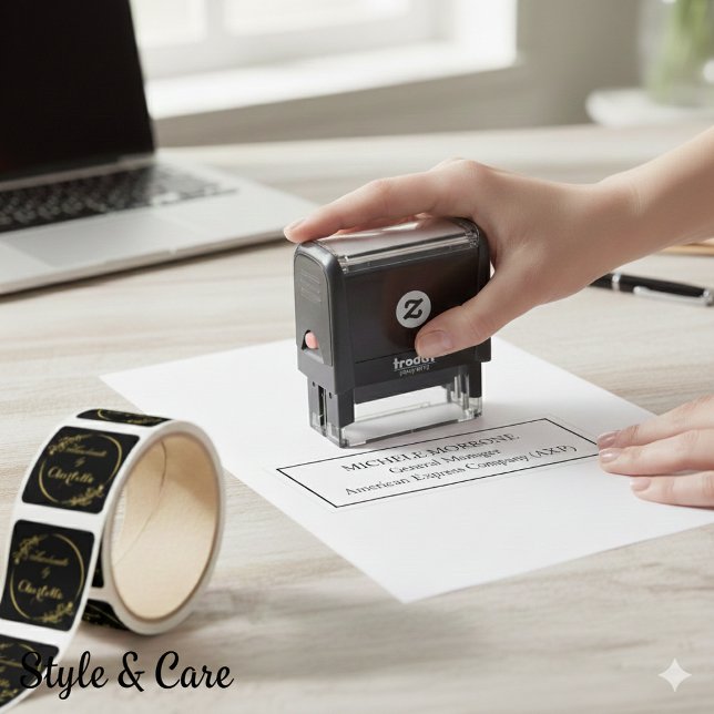 Auto Entintado Carimbo Personalizado do Office - Montado Automati (Personalized Office Stamp – Self-Assembled)