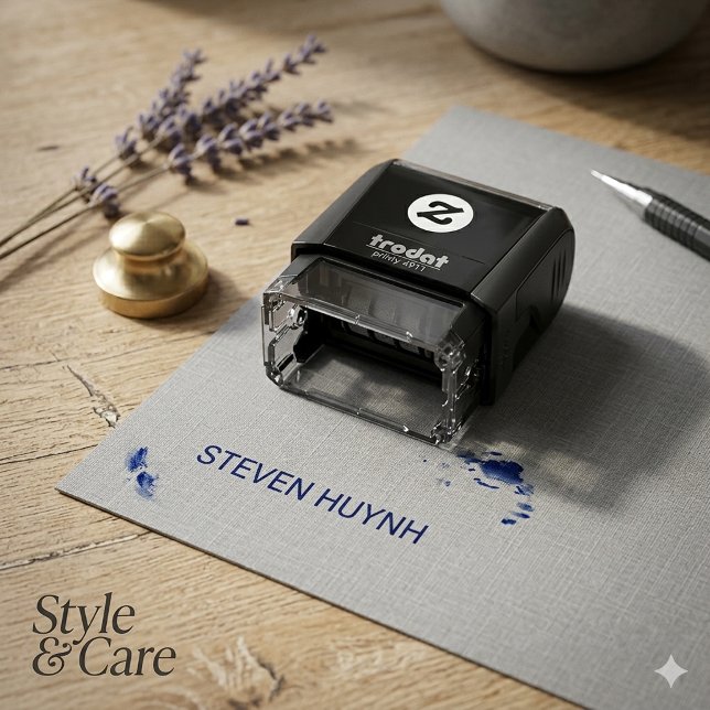 Auto Entintado Carimbo Personalizado Mini Autotintável com Nome (Personalized Mini Self-Inking Stamp with Name)